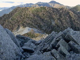 地蔵岳の岩登り
